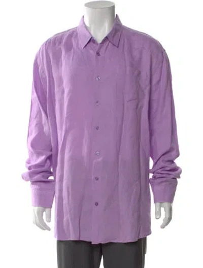 Pre-owned Vilebrequin Linen Long Sleeve Shirt In Purple