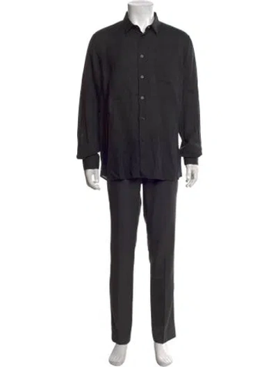 Pre-owned Vilebrequin Linen Long Sleeve Shirt W/ Tags In Black