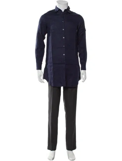 Pre-owned Vilebrequin Linen Long Sleeve Shirt W/ Tags In Blue