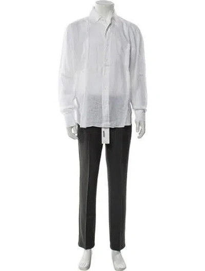 Pre-owned Vilebrequin Linen Long Sleeve Shirt In White