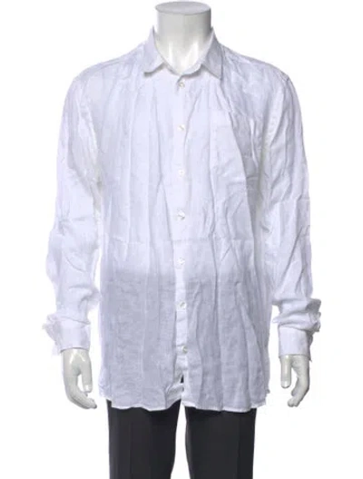 Pre-owned Vilebrequin Linen Long Sleeve Shirt In White