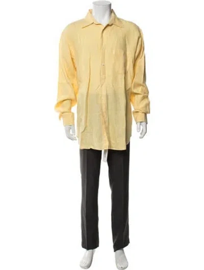 Pre-owned Vilebrequin Linen Long Sleeve Shirt In Yellow