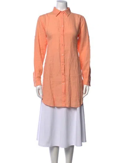 Pre-owned Vilebrequin Linen Long Sleeve Tunic In Orange