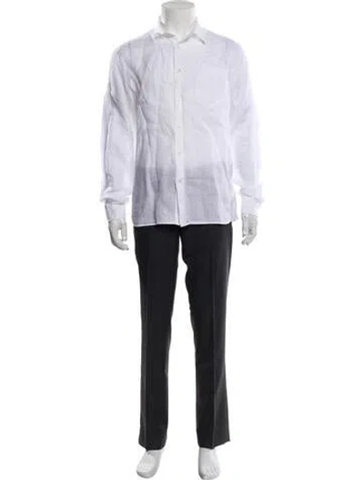 Pre-owned Vilebrequin Linen Long Sleeve Tuxedo Shirt In White