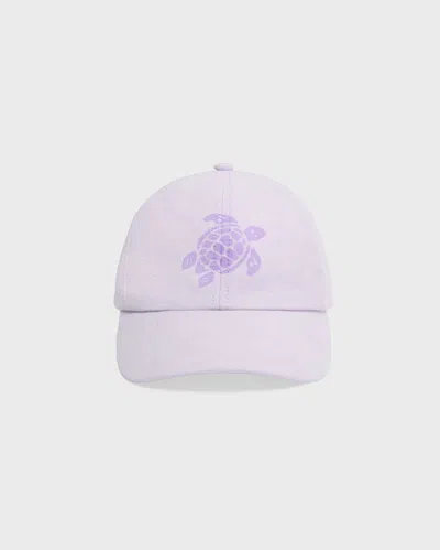 Vilebrequin Linen Mineral Dye Cap Turtle In Purple