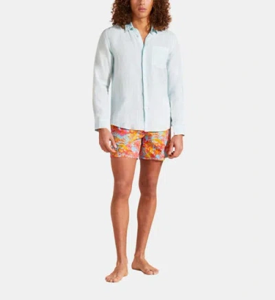 Vilebrequin Linen Mineral Dye Shirt In Citronelle