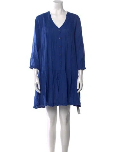 Pre-owned Vilebrequin Linen Mini Dress In Blue