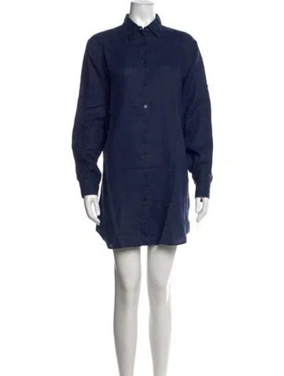 Pre-owned Vilebrequin Linen Mini Dress In Blue
