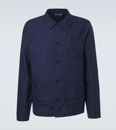 Vilebrequin Linen Overshirt In Blue