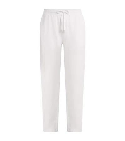 Vilebrequin Linen Pacha Drawstring Trousers In White