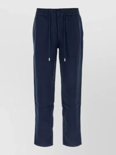 Vilebrequin Drawstring Straight-leg Linen Trousers In Blue