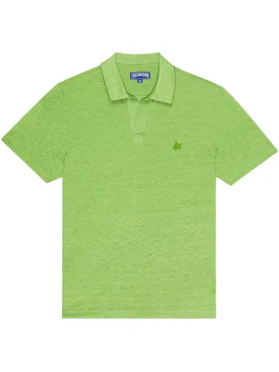 Vilebrequin Linen Polo Shirt In Green