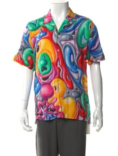 Pre-owned Vilebrequin Linen Printed Shirt In Red