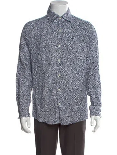 Pre-owned Vilebrequin Linen Printed Shirt In White