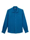 Vilebrequin Solid Linen Shirt In Blue