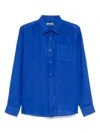 Vilebrequin Solid Linen Shirt In Blue