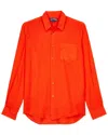 Vilebrequin Linen Caroubis Shirt In Orange