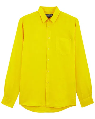 Vilebrequin Linen Shirt In Yellow
