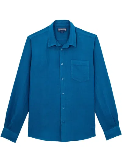 Vilebrequin Solid Linen Shirt In Blue
