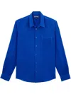 Vilebrequin Solid Linen Shirt In Blue