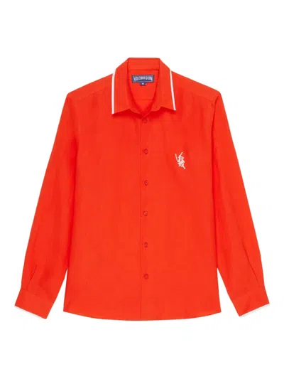 Vilebrequin Linen Shirt In Red