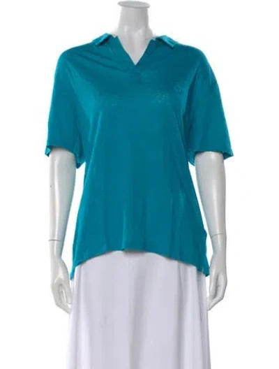Pre-owned Vilebrequin Linen Short Sleeve Polo In Blue