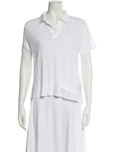 Pre-owned Vilebrequin Linen Short Sleeve Polo In White