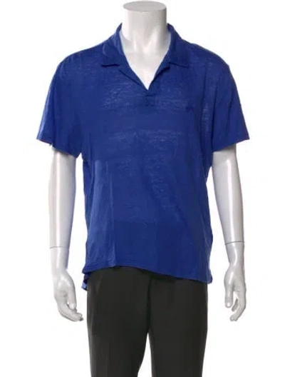 Pre-owned Vilebrequin Linen Short Sleeve Shirt In Blue