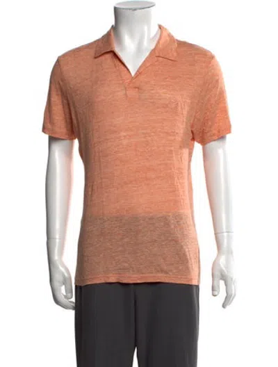 Pre-owned Vilebrequin Linen Short Sleeve Shirt In Orange