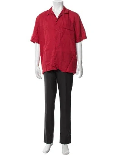Pre-owned Vilebrequin Linen Short Sleeve Shirt In Red