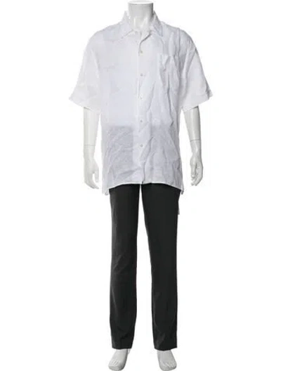 Pre-owned Vilebrequin Linen Short Sleeve Shirt In White