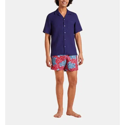 VILEBREQUIN SOLID LINEN BOWLING SHIRT