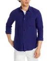 Vilebrequin Solid Linen Shirt In Late Night