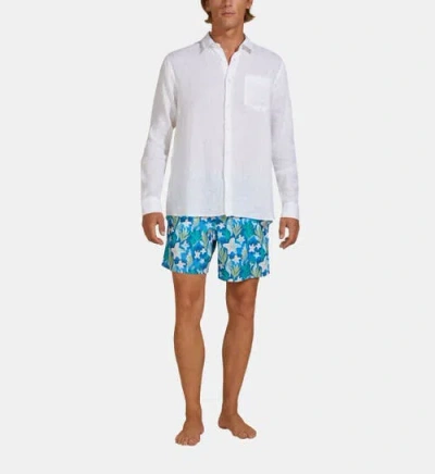 Vilebrequin Linen Solid Shirt In Blanc