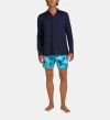 Vilebrequin Linen Solid Shirt In Bleu Marine