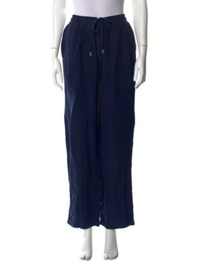 Pre-owned Vilebrequin Linen Straight Leg Pants In Blue