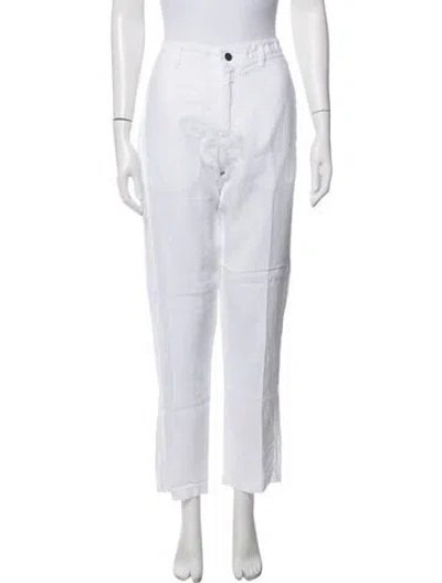 Pre-owned Vilebrequin Linen Straight Leg Pants In White