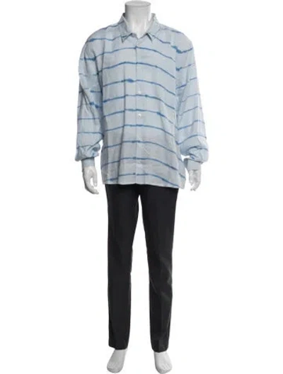 Pre-owned Vilebrequin Linen Striped Shirt In Blue