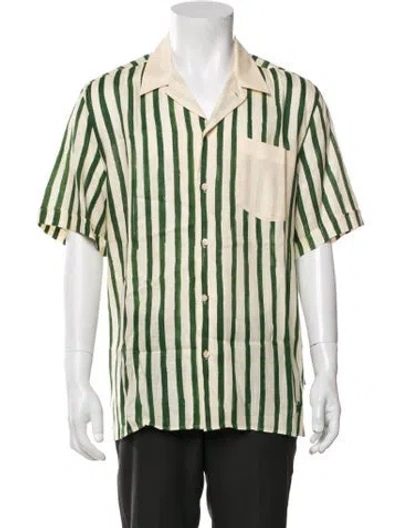 Pre-owned Vilebrequin Linen Striped Shirt In Green