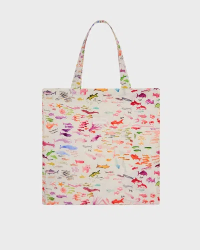 Vilebrequin Linen Tote Bag Pescador In White