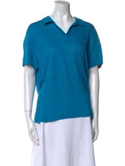 Pre-owned Vilebrequin Linen V-neck Polo In Blue