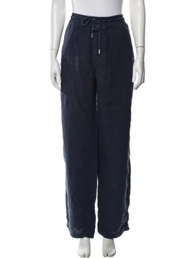 Pre-owned Vilebrequin Linen Wide Leg Pants In Blue
