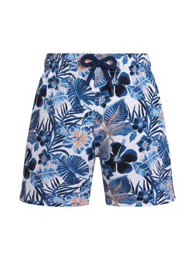 Vilebrequin Little Boy's & Boy's Island Flowers Swim Shorts In Blue