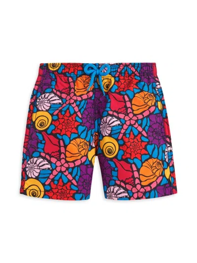 Vilebrequin Little Boy's & Boy's Noumea Seashell Print Swim Shorts In Multi