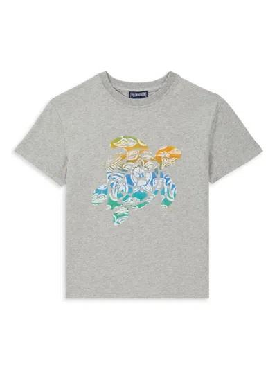 Vilebrequin Little Boy's & Boy's Tahiti Turtle T-shirt In Grey