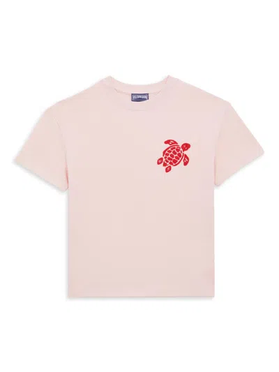 Vilebrequin Kids' Little Boy's & Boy's Turtle Chain Embroidered T-shirt In Pink