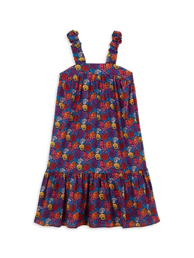 Vilebrequin Little Girl's & Girl's Noum Seashell Print Dress In Navy Blue Marine
