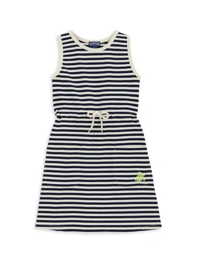Vilebrequin Little Girl's & Girl's Striped Cotton Dress In White Black