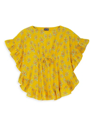 Vilebrequin Little Girl's & Girl's Turtle Cotton Top In Yellow