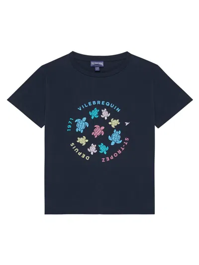 Vilebrequin Little Kid's & Kid's Tortues Multicolores T-shirt In Blue